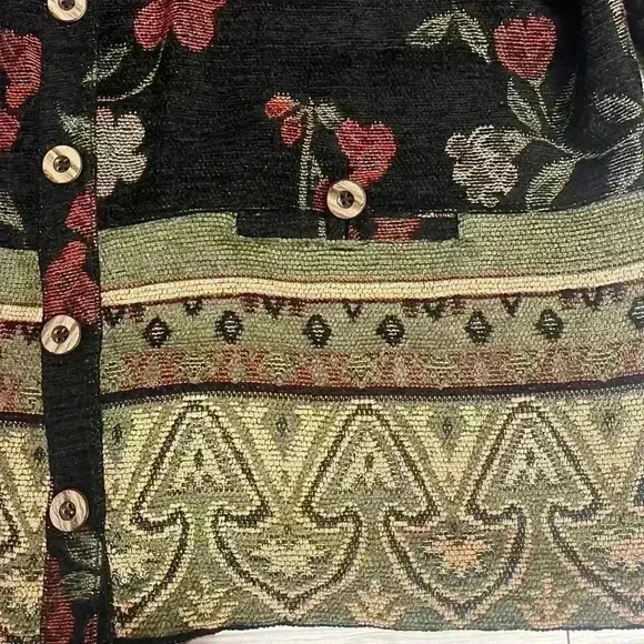 Floral tapestry button down blazer - Picture 3 of 5